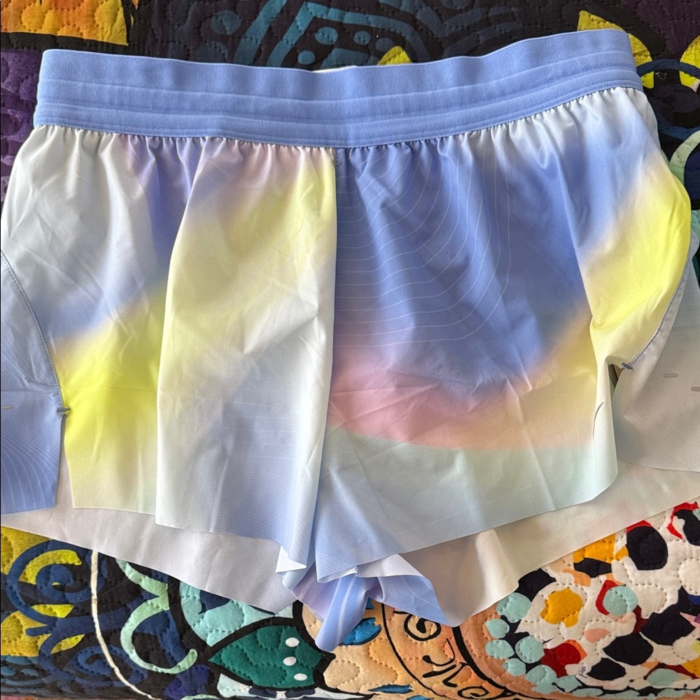 Nike Women's Pastel Athletic Shorts - Blue, Yellow, Pink